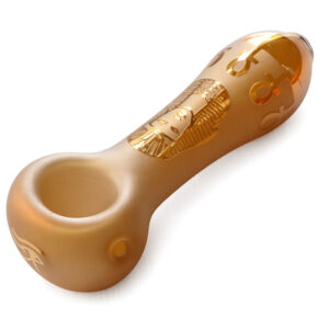 4" Glass Spoon Pipe w/colorful ceramic coating-Rose Gold
