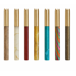 3″ Brass Grinder Tip One Hitter Pipes w/wood cover & Brass Poker-Fits most 4″ Dugouts