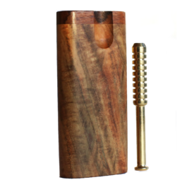 Teak Swivel Lid Dugout & One Hitter-Classy Handcrafted American Stash Box