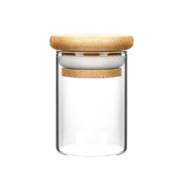 2″ Glass Stash Jar with Bamboo Lid- Smell Proof- Safe Storage for Herbs
