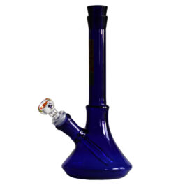 10″ Cobalt Blue Glass Bong-GRAV Glass Water Pipe-Downstem & Male Herb Slide