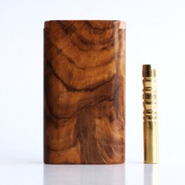 Teak Wood Dugout & One Hitter-3″ Slider Lid-American Crafted Stash Box-one of a kind