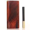 Handcrafted Cocobolo Slider Lid Dugout Behind - White Background