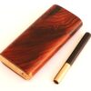 Handcrafted Cocobolo Slider Lid Dugout - White Background