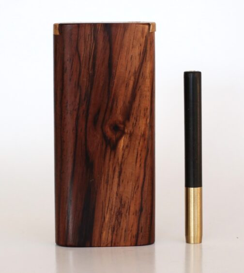 Handcrafted Cocobolo Slider Lid Dugout - Front