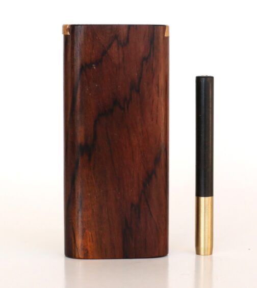 Handcrafted Cocobolo Slider Lid Dugout - Behind