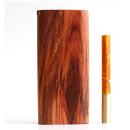 4″ Mahogany Slider Lid Dugout & One Hitter- American Crafted- Classy Gift for Smokers