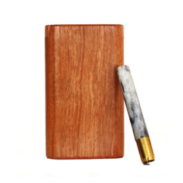 3″ Snap Lock Dugout & One Hitter Pipe-American Cherry-American Crafted Exotic Wood Stash Box
