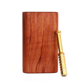 3″ Snap Lock Dugout & One Hitter Pipe-Brazilian Cherry-American Crafted Exotic Wood Stash Box