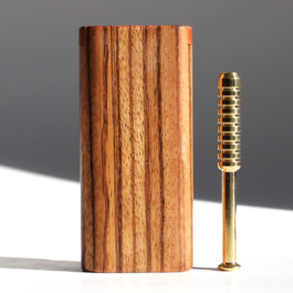 4" Zebra Wood Dugouts & One Hitter Pipe-Snap Top Lids-American Crafted Stash Box