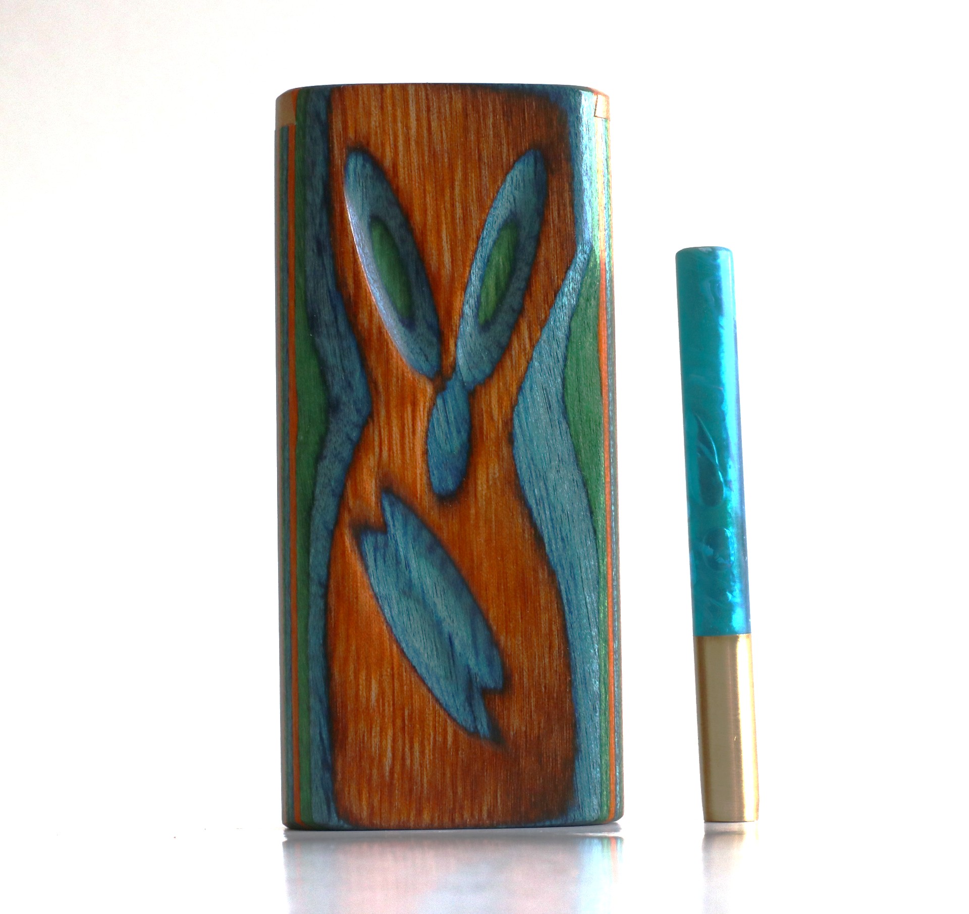 Etched Dugout with Slider Lid & Brass One Hitter