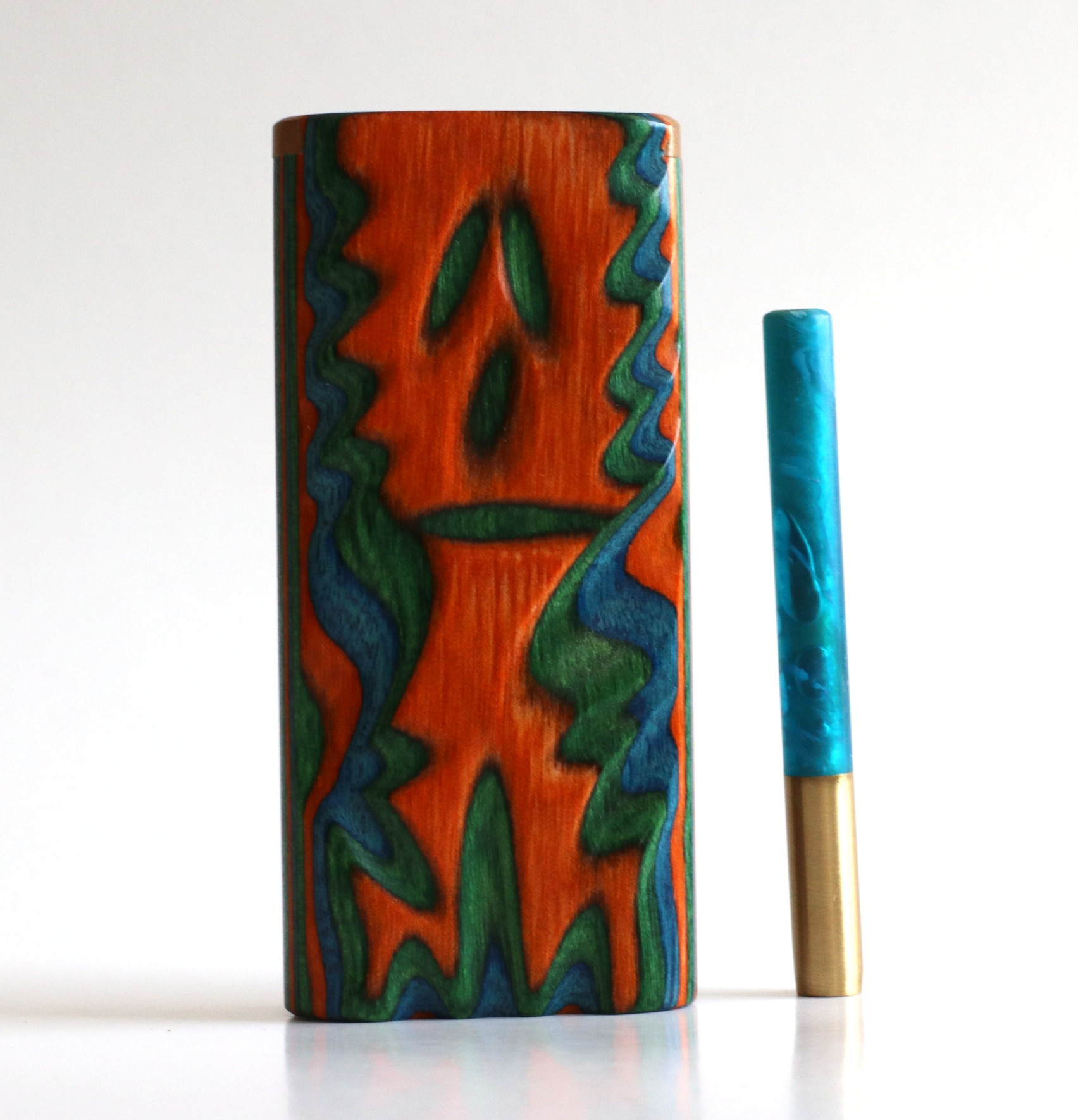 Etched Dugout with Slider Lid & Brass One Hitter