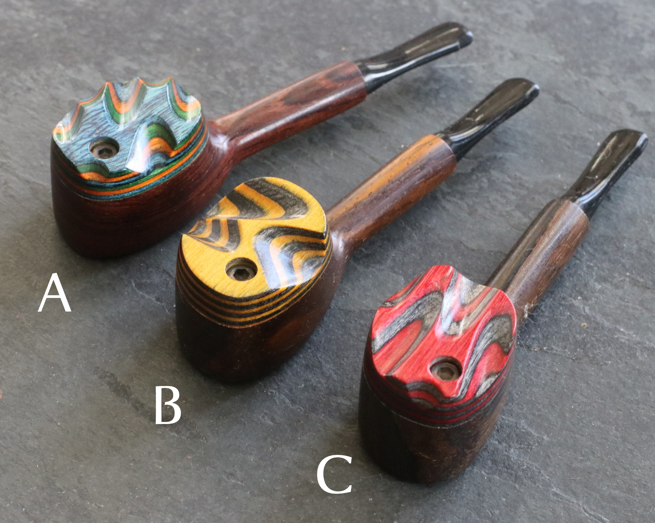 Exotic Wood Swivel Lid Pipes