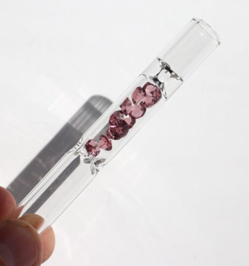 4" Glass Chillum-Gem Filled Stone Filter