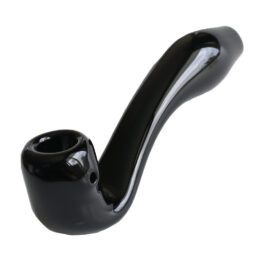 6″ Black Glass Sherlock Pipe