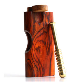 Cocobolo Swivel Lid Dugout & One Hitter-Classy Handcrafted American Stash Box