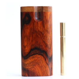 Cocobolo Swivel Lid Dugout & One Hitter-Classy Handcrafted American Stash Box