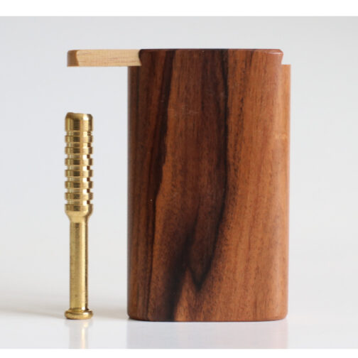 Teak Wood Dugout & Brass One Hitter Pipe