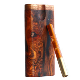 Cocobolo Swivel Lid Dugout & One Hitter-Classy Handcrafted American Stash Box