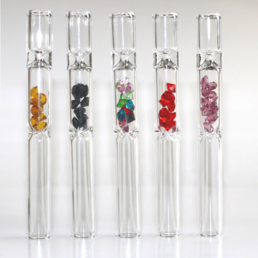 4" Glass Chillum-Gemstone Filter