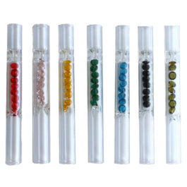 4″ Glass One Hitter Pipe-Chillum-Gem Filter Chamber-Unique Glass Pipe