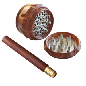 Herb Grinder & Exotic Wood Pipe-Perfect Gift for Smoker's