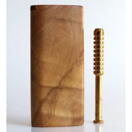 Teak Wood Dugout & One Hitter-4″ Slider Lid-American Crafted Stash Box-one of a kind