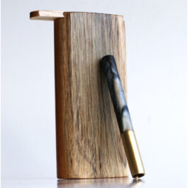 Teak Wood Dugout & One Hitter-4″ Slider Lid-American Crafted Stash Box-one of a kind
