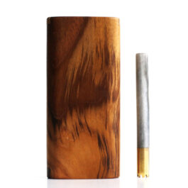 Teak Wood Dugout & One Hitter-4″ Slider Lid-American Crafted Stash Box-one of a kind