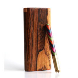One of a Kind Bocote Slider Lid Dugout & One Hitter Pipe and Poker