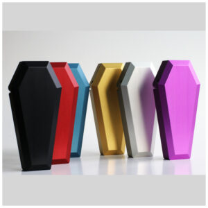 Casket Stash Metal Dugouts-4.5" Heavy Duty Stash Box w/ 2 Special One Hitter Pipes-21st Century Dugouts