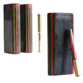 4″ Diamond Wood Dugouts & One Hitter Pipe-Snap Lock Lid-Unique American Crafted Stash Box