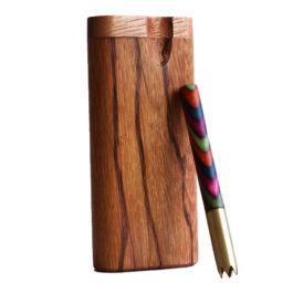 4″ Bocote Wood Swivel Lid Dugout & One Hitter Pipe