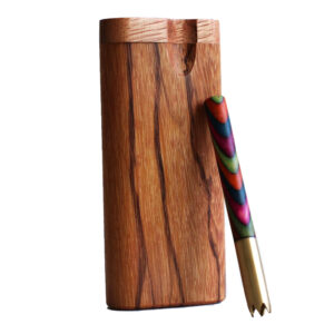 4" Bocote Wood Swivel Lid Dugout & One Hitter Pipe