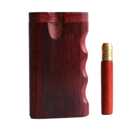 Vermillion Swivel Lid Dugout & One Hitter-Classy Handcrafted American Stash Box