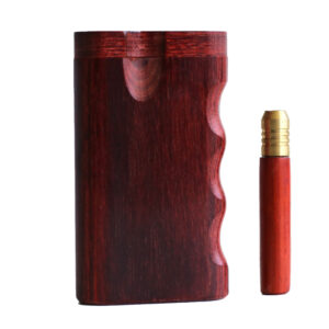 Vermillion Swivel Lid Dugout & One Hitter-Classy Handcrafted American Stash Box