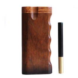 4″ Caribbean Rosewood Dugout & One hitter pipe-American crafted Stash Box-Snap Top Lid