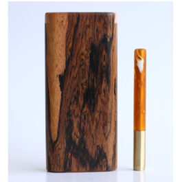 One of a Kind Bocote Slider Lid Dugout & One Hitter Pipe and Poker