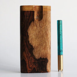 Cocobolo Swivel Lid Dugout & One Hitter-Classy Handcrafted American Stash Box