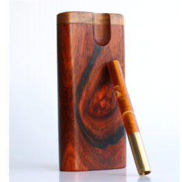 Cocobolo Swivel Lid Dugout & One Hitter-Classy Handcrafted American Stash Box