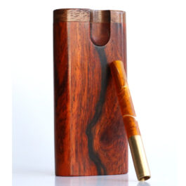 Cocobolo Swivel Lid Dugout & One Hitter-Classy Handcrafted American Stash Box