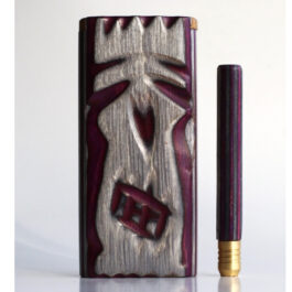 4″Rainbow Etched Dugout & One Hitter Pipe-One of a Kind