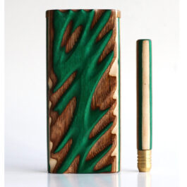 4″Rainbow Etched Dugout & One Hitter Pipe-One of a Kind