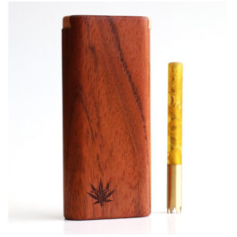 4″ Caribbean Rosewood Dugout & One hitter pipe-American crafted Stash Box-Slider Lid
