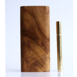 Teak Wood Dugout & One Hitter-4″ Slider Lid-American Crafted Stash Box-one of a kind