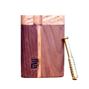 3rd Grain Swivel Lid Dugout & One hitter pipes-American Crafted Stash Box-Walnut/Wenge Mix