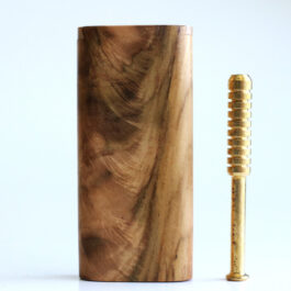 Teak Wood Dugout & One Hitter-4″ Slider Lid-American Crafted Stash Box-one of a kind