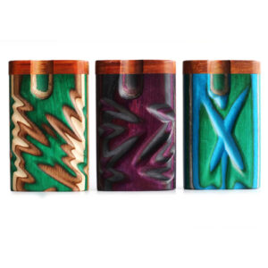 3" Diamond Wood Etched Dugouts-Swivel Lid-Custom Dugout & Pipe