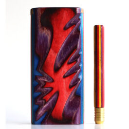 4″Rainbow Etched Dugout & One Hitter Pipe-One of a Kind