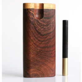 Cocobolo Swivel Lid Dugout & One Hitter-Classy Handcrafted American Stash Box